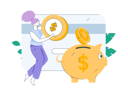پیش‌نمایش فایل girl-saving-money-in-piggy-bank-11454345 از پک امور مالی