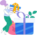 پیش‌نمایش فایل girl-with-gift-money-11454333 از پک امور مالی