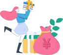 پیش‌نمایش فایل girl-with-gift-money-11454334 از پک امور مالی