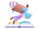 پیش‌نمایش فایل boy-flying-with-book-11453817 از پک خواندن