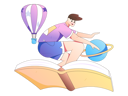 پیش‌نمایش فایل boy-flying-with-book-11453823 از پک خواندن