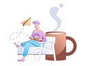پیش‌نمایش فایل boy-reading-book-and-having-coffee-11453832 از پک خواندن