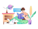 پیش‌نمایش فایل boy-reading-book-at-home-11453838 از پک خواندن