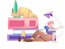 پیش‌نمایش فایل girl-flying-paper-plane-11453792 از پک خواندن