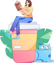 پیش‌نمایش فایل girl-having-coffee-with-reading-11453830 از پک خواندن