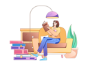 پیش‌نمایش فایل girl-reading-book-at-home-11453800 از پک خواندن