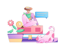 پیش‌نمایش فایل girl-reading-book-at-home-11453831 از پک خواندن