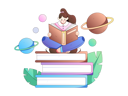 پیش‌نمایش فایل girl-reading-book-in-library-11453824 از پک خواندن