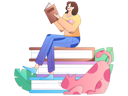 پیش‌نمایش فایل girl-reading-book-in-library-11453827 از پک خواندن