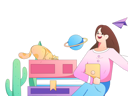 پیش‌نمایش فایل girl-reading-books-11453794 از پک خواندن