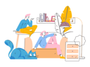 پیش‌نمایش فایل girl-and-man-at-home-11454821 از پک خانه