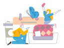 پیش‌نمایش فایل girl-and-man-doing-work-at-home-11454812 از پک خانه
