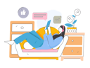 پیش‌نمایش فایل girl-listening-music-while-reading-report-11454810 از پک خانه