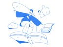 پیش‌نمایش فایل man-flying-on-book-11588234 از پک آموزش