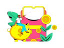 پیش‌نمایش فایل boy-doing-saving-and-putting-money-in-red-envelop-11577325 از پک امور مالی