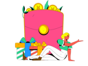 پیش‌نمایش فایل girl-with-gift-angpow-11577323 از پک امور مالی