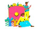 پیش‌نمایش فایل people-with-gift-envelope-11577327 از پک امور مالی