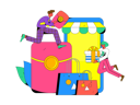 پیش‌نمایش فایل boy-and-girl-shopping-online-11577371 از پک تجارت الکترونیک