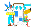 پیش‌نمایش فایل couple-shopping-online-11577378 از پک تجارت الکترونیک