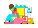 پیش‌نمایش فایل girl-doing-shopping-online-by-laptop-11577356 از پک تجارت الکترونیک