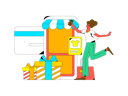 پیش‌نمایش فایل woman-feeling-happy-after-getting-discount-11577342 از پک تجارت الکترونیک