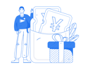 پیش‌نمایش فایل boy-getting-gift-while-doing-cash-payment-11588071 از پک تجارت الکترونیک