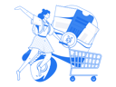 پیش‌نمایش فایل girl-doing-shopping-using-shopping-voucher-11588095 از پک تجارت الکترونیک