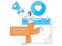 پیش‌نمایش فایل girl-announcing-feedback-with-schedule-11618209 از پک اعلان