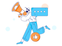 پیش‌نمایش فایل man-running-with-megaphone-11618205 از پک اعلان