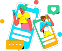پیش‌نمایش فایل girl-and-boy-talking-on-social-media-using-mobile-11578943 از پک رسانه های اجتماعی