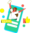 پیش‌نمایش فایل girl-happy-for-five-stars-rating-on-social-media-11578947 از پک رسانه های اجتماعی