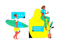 پیش‌نمایش فایل surfing-man-like-comment-while-girl-holding-cold-drink-11578934 از پک رسانه های اجتماعی