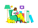 پیش‌نمایش فایل little-girl-reading-book-on-sofa-11578914 از پک خواندن