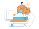 پیش‌نمایش فایل student-attends-online-class-11618112 از پک آموزش آنلاین