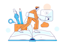 پیش‌نمایش فایل student-learns-from-video-11618156 از پک آموزش آنلاین