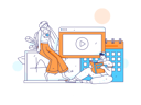 پیش‌نمایش فایل students-learning-through-online-lecture-11618142 از پک آموزش آنلاین