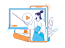 پیش‌نمایش فایل teacher-takes-online-classes-11618113 از پک آموزش آنلاین