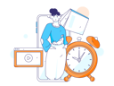 پیش‌نمایش فایل woman-shows-exam-countdown-11618151 از پک آموزش آنلاین