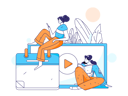 پیش‌نمایش فایل women-learns-through-video-tutorial-11618160 از پک آموزش آنلاین