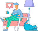 پیش‌نمایش فایل boy-sitting-on-sofa-and-reading-books-11714778 از پک مطالعه