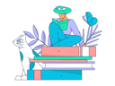 پیش‌نمایش فایل girl-sitting-on-book-and-preparing-for-exam-11714809 از پک مطالعه