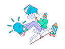 پیش‌نمایش فایل male-student-flying-with-book-11714806 از پک مطالعه
