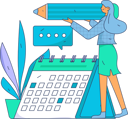 پیش‌نمایش فایل positive-business-woman-with-giant-pencils-nearby-marked-calendar-11714635 از پک ورود