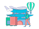 پیش‌نمایش فایل businesswoman-goes-on-business-trip-11714931 از پک سفر