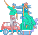 پیش‌نمایش فایل friends-finding-way-from-signboard-11714930 از پک سفر