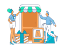 پیش‌نمایش فایل couple-buying-clothes-online-11714041 از پک تجارت الکترونیک