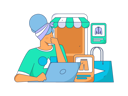 پیش‌نمایش فایل girl-doing-shopping-online-by-laptop-11714009 از پک تجارت الکترونیک