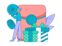 پیش‌نمایش فایل girl-with-gift-angpow-11714002 از پک تجارت الکترونیک