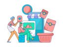 پیش‌نمایش فایل couple-doing-online-shopping-11713993 از پک تجارت الکترونیک