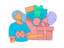 پیش‌نمایش فایل girl-getting-shopping-coupon-and-gift-11713971 از پک تجارت الکترونیک